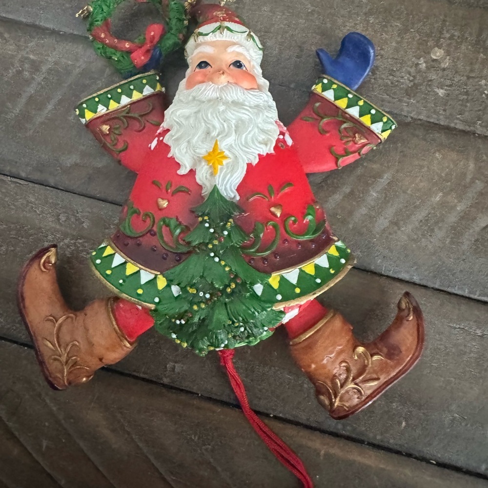 Jumping Santa Claus Holiday Ornament